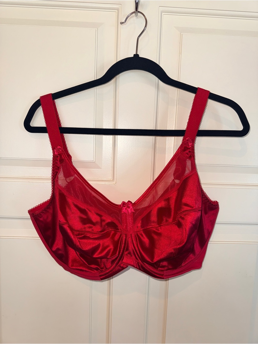 Goddess Vibrant Red Satin Full-Coverage Underwire Bra 36J